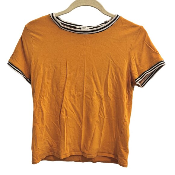 🌼 Forever 21 Ringer Crew Tee | Size L (also fits S–M) - Picture 1 of 4